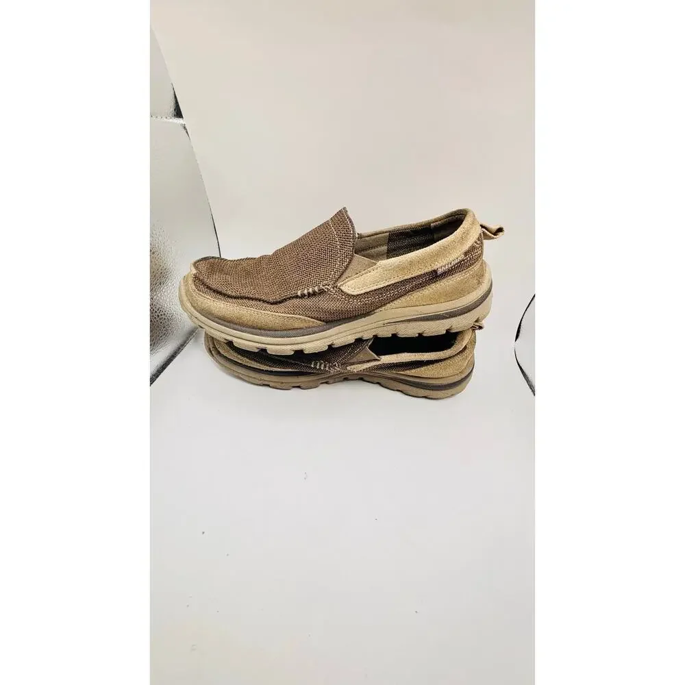 Skechers Superior Milford Mens leather loafers slip on mesh memory foam shoes s8